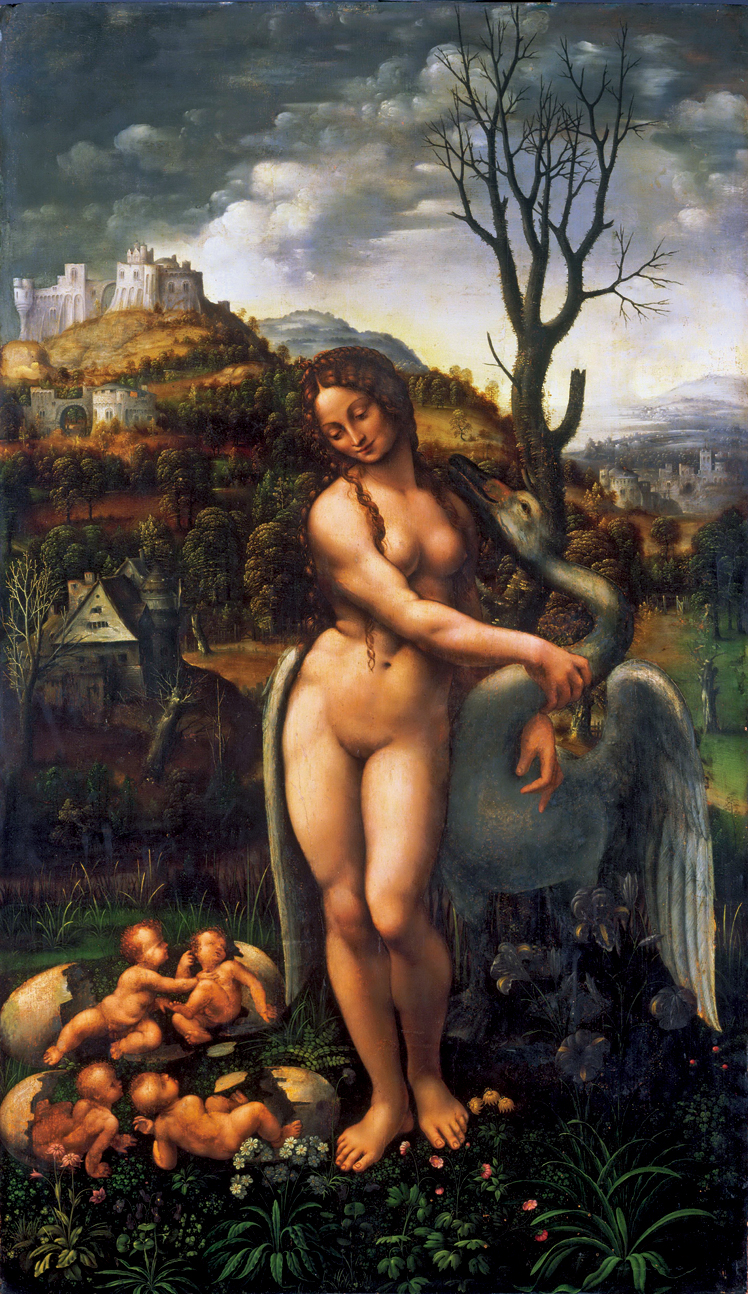   列奥纳多·迪·皮耶罗·达·芬奇 Leonardo di ser Piero da Vinci——丽达与天鹅  临摹 原作已失